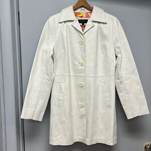 Colebrook Women’s White Leather Jacket Size Medium